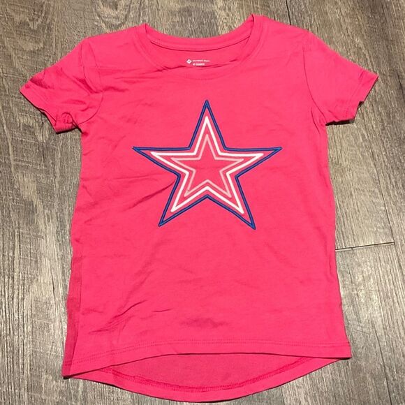 Members mark hot pink, embroidered star figure. Various sizes available. - Picture 1 of 2